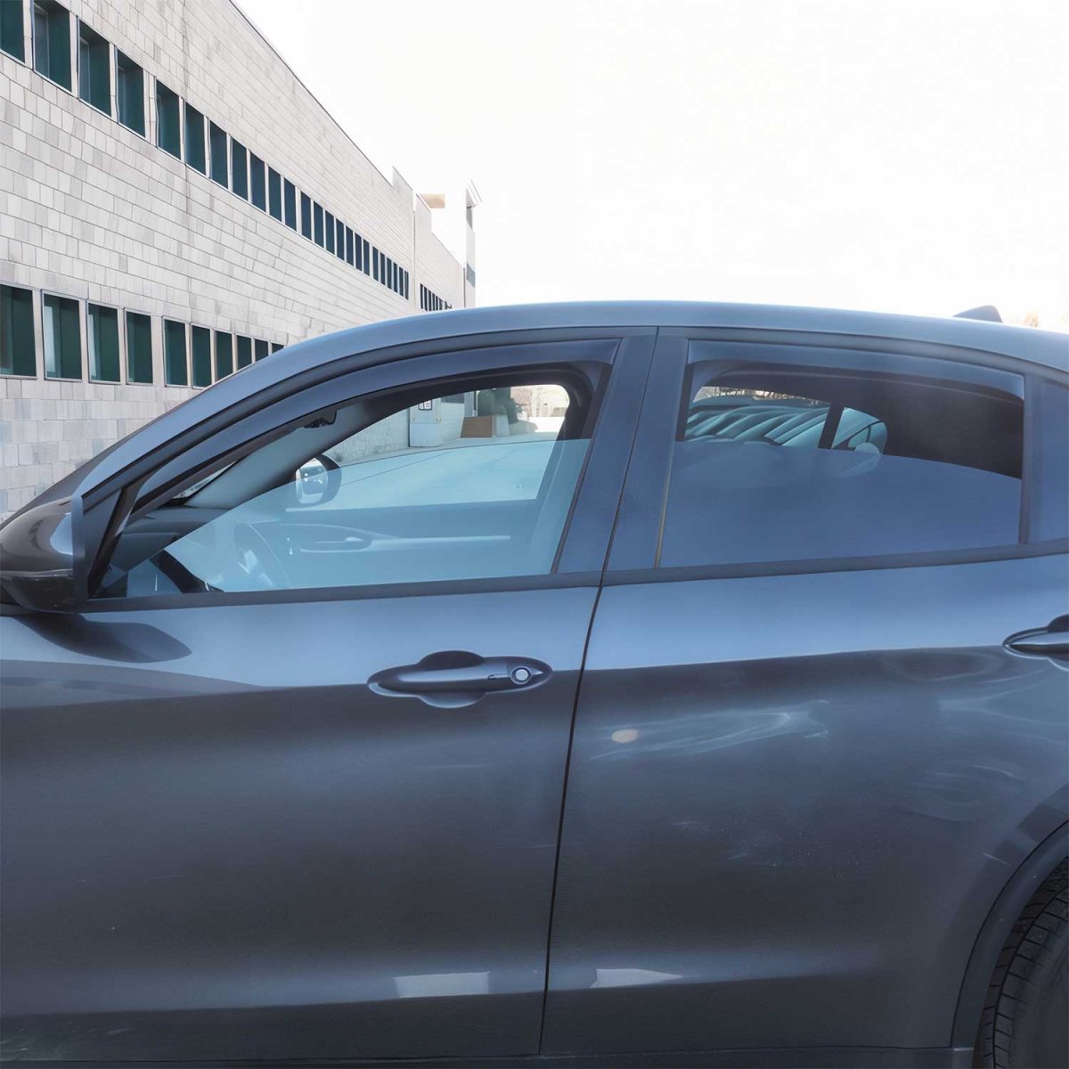 Alfa Romeo Stelvio Wind Deflector - Omac - Acrylic 4 Pcs - Black Smoke - '17-'25